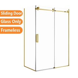 1170*770*1950mm Brushed Gold Frameless Shower Door & Return Panel 1170*770*1950mm Brushed Gold Frameless Shower Door & Return Panel