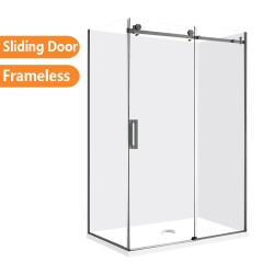 1170*870*1950mm Gunmetal Grey Frameless Sliding Door Rectangle Shower Box 1170*870*1950mm Gunmetal Grey Frameless Sliding Door Rectangle Shower Box