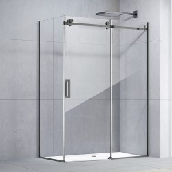 1170*770*1950mm Gunmetal Grey Frameless Shower Door & Return Panel 1170*770*1950mm Gunmetal Grey Frameless Shower Door & Return Panel