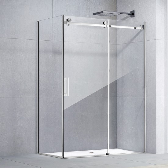 1170*770*1950mm Chrome Frameless Shower Door & Return Panel