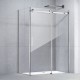 1170*870*1950mm Chrome Frameless Shower Door & Return Panel