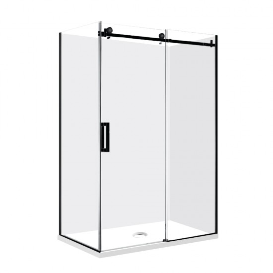 1170*870*1950mm Black Frameless Sliding Door Rectangle Shower Box