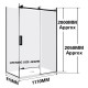 1170*870*2000mm Black Frameless Sliding Door Rectangle Shower Box