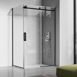 1170*870*2000mm Black Frameless Shower Door & Return Panel 1170*870*2000mm Black Frameless Shower Door & Return Panel