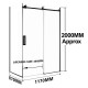 1170*870*2000mm Black Frameless Shower Door & Return Panel 1170*870*2000mm Black Frameless Shower Door & Return Panel