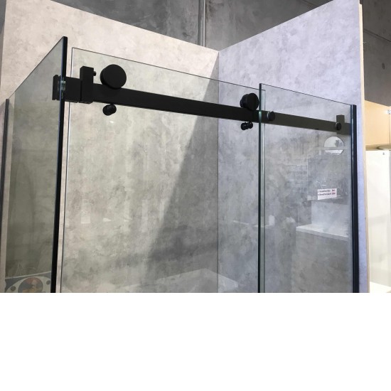 1470*870*1950mm Black Frameless Sliding Door Rectangle Shower Box