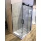 1470*870*1950mm Black Frameless Shower Door & Return Panel