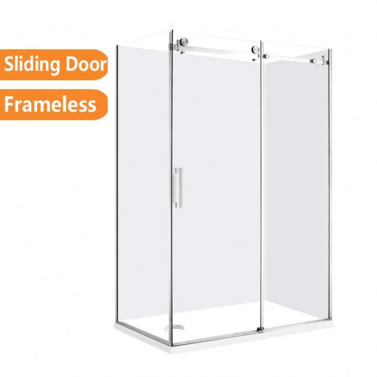 1470*870*1950mm Chrome Frameless Sliding Door Rectangle Shower Box