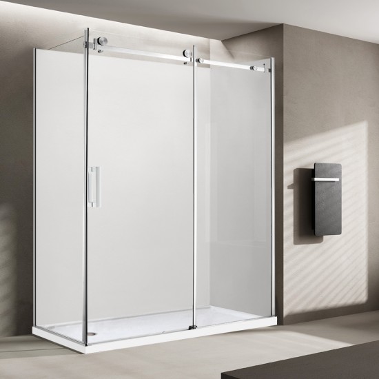 1470*870*1950mm Chrome Frameless Sliding Door Rectangle Shower Box