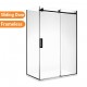 1470*870*1950mm Black Frameless Sliding Door Rectangle Shower Box