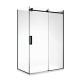 1470*870*1950mm Black Frameless Sliding Door Rectangle Shower Box