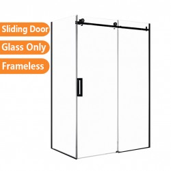 1470*870*1950mm Black Frameless Shower Door & Return Panel 1470*870*1950mm Black Frameless Shower Door & Return Panel
