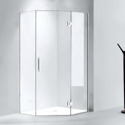 1000*1000*2000mm Chrome Frameless Diamond Shower Door & Return Panel 1000*1000*2000mm Chrome Frameless Diamond Shower Door & Return Panel