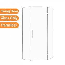 1000*1000*2000mm Chrome Frameless Diamond Shower Door & Return Panel 1000*1000*2000mm Chrome Frameless Diamond Shower Door & Return Panel