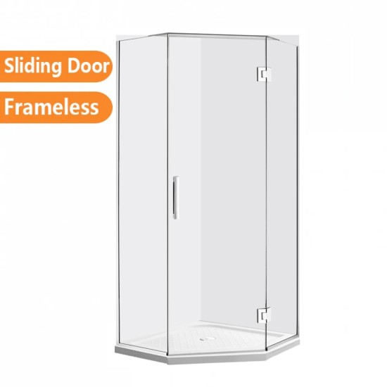 900*900*2000mm Chrome Frameless Diamond Shower Box