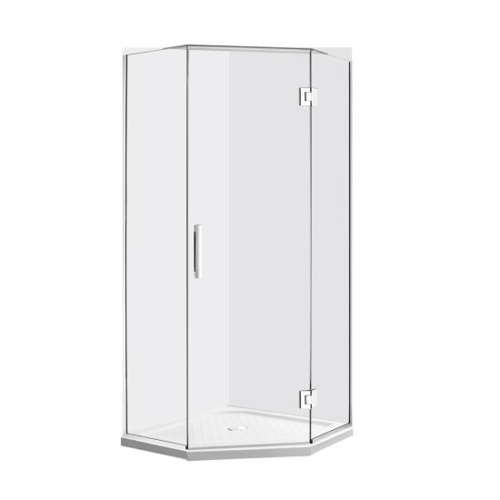 900*900*2000mm Chrome Frameless Diamond Shower Box