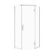 900*900*1950mm Chrome Frameless Diamond Shower Door & Return Panel