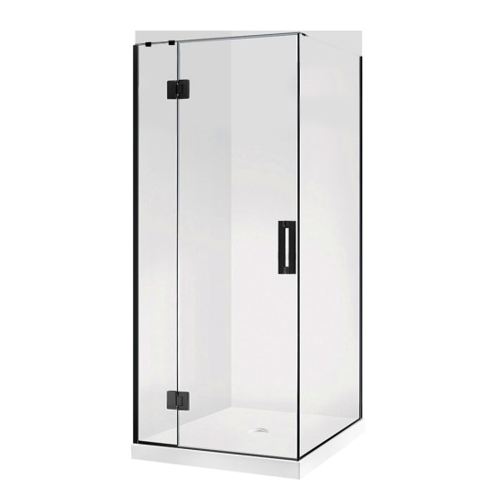 1000*1000*2000mm Black Frameless Swing Door Square Shower Box