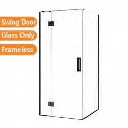 1000*1000*1950mm Black Frameless Shower Door & Return Panel 1000*1000*1950mm Black Frameless Shower Door & Return Panel