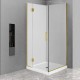 900*900*1950mm Brushed Gold Frameless Swing Door Square Shower Box 900*900*1950mm Brushed Gold Frameless Swing Door Square Shower Box