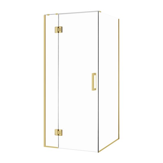 1000*1000*1950mm Brushed Gold Frameless Shower Door & Return Panel 1000*1000*1950mm Brushed Gold Frameless Shower Door & Return Panel