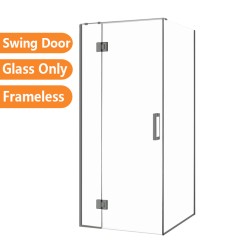1000*1000*1950mm Gunmetal Grey Frameless Shower Door & Return Panel 1000*1000*1950mm Gunmetal Grey Frameless Shower Door & Return Panel
