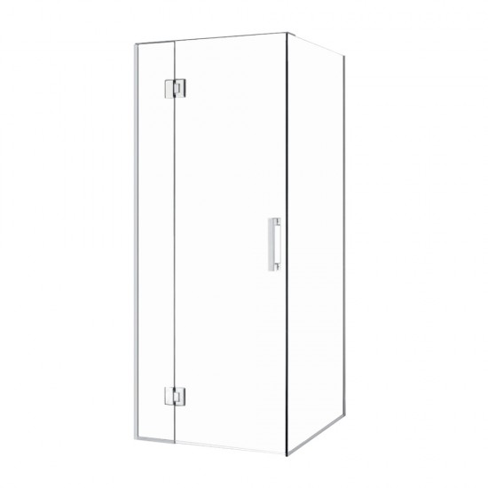 900*900*1950mm Chrome Frameless Shower Door & Return Panel