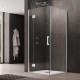 900*900*1950mm Chrome Frameless Shower Door & Return Panel