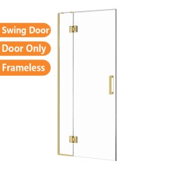1000*1950mm Brushed Gold Frameless Shower Door Only 1000*1950mm Brushed Gold Frameless Shower Door Only