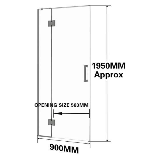 900*1950mm Gunmetal Grey Frameless Shower Door Only 900*1950mm Gunmetal Grey Frameless Shower Door Only