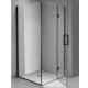 900*900*1950mm Black Frameless Shower Door & Return Panel
