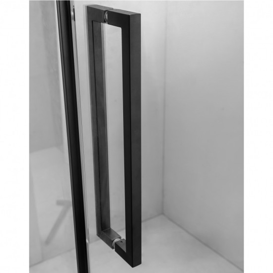 900*900*1950mm Black Frameless Shower Door & Return Panel