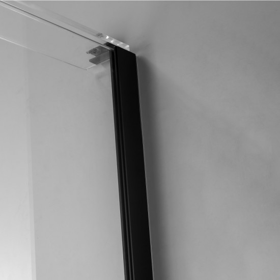 1000*1000*1950mm Black Frameless Swing Door Square Shower Box