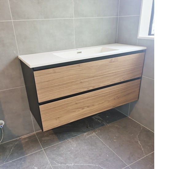 1200mm Plywood Wall Hung Vanity With Ceramic Basin