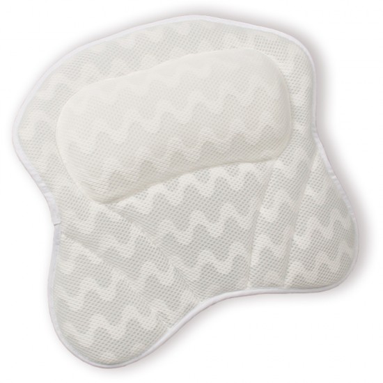 3D Mesh Bath Pillow Spa Bathtub Cushion Neck Back Support Breathable Tub Suction