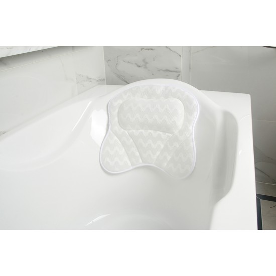 3D Mesh Bath Pillow Spa Bathtub Cushion Neck Back Support Breathable Tub Suction