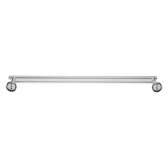 755mm Wall Double Round Towel Rail Rack Holder Stainless Steel Brushed Nickel