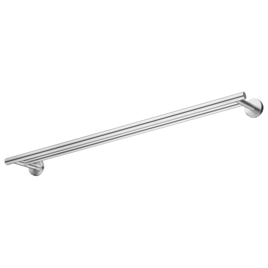 755mm Wall Double Round Towel Rail Rack Holder Stainless Steel Brushed Nickel