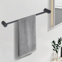 Diamora Luxury Knurled Black Single Towel Rack Rail 600mm Diamora Luxury Knurled Black Single Towel Rack Rail 600mm