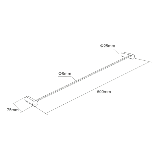 Diamora Luxury Knurled Brushed Yellow Gold Single Towel Rack Rail 600mm Diamora Luxury Knurled Brushed Yellow Gold Single Towel Rack Rail 600mm