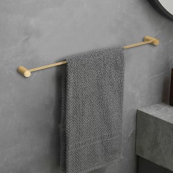 Diamora Luxury Knurled Brushed Yellow Gold Single Towel Rack Rail 600mm Diamora Luxury Knurled Brushed Yellow Gold Single Towel Rack Rail 600mm