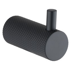 Diamora Luxury Knurled Robe Hook Black Stainless Steel 304 Diamora Luxury Knurled Robe Hook Black Stainless Steel 304