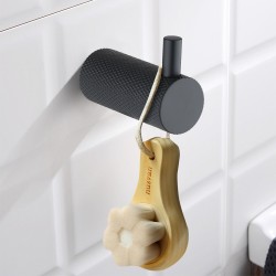 Diamora Luxury Knurled Robe Hook Black Stainless Steel 304 Diamora Luxury Knurled Robe Hook Black Stainless Steel 304