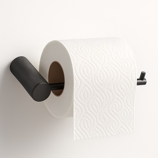 Diamora Luxury Knurled Bathroom Toilet Paper Hook Roll Tissue Holder Round Stainless Steel Gunmetal Grey Diamora Luxury Knurled Bathroom Toilet Paper Hook Roll Tissue Holder Round Stainless Steel Gunmetal Grey