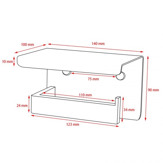 Ottimo Toilet Paper Holder Stainless Steel Wall Mounted Chrome 