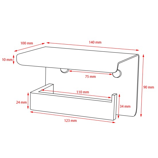 Ottimo Toilet Paper Holder Toilet Roll Holder Nero Black