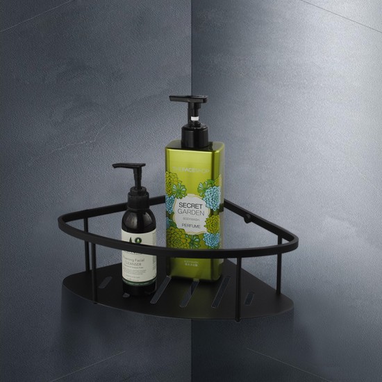 Stainless Steel Matte Black Shower Caddy Shelf 