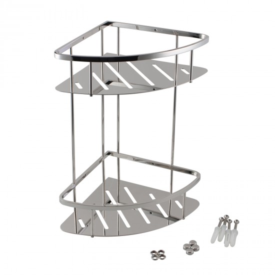 Chrome Stainless Steel 2 Tier Shower Caddy Shelf