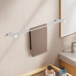 600mm Double Round Towel Rail Stainless Steel Chrome 600mm Double Round Towel Rail Stainless Steel Chrome