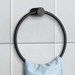 Round Black Hand Towel Ring Wall Mounted Round Black Hand Towel Ring Wall Mounted